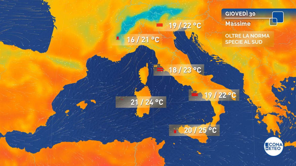 maltempo temperature giovedì meteo