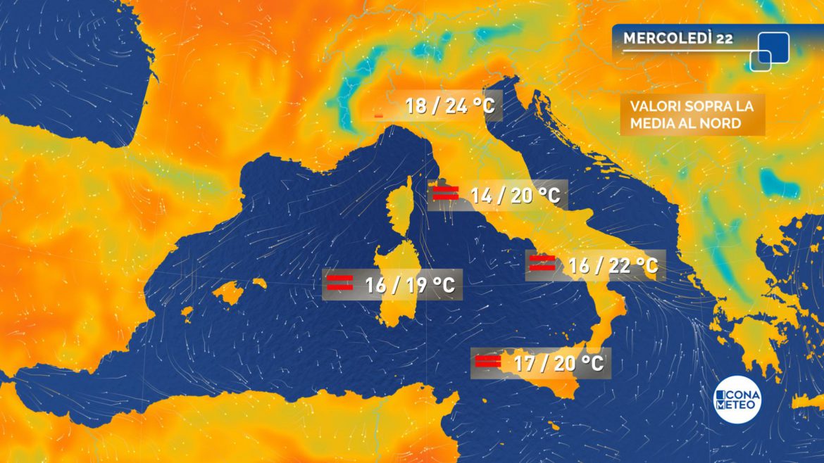 maltempo temperature mercoledì