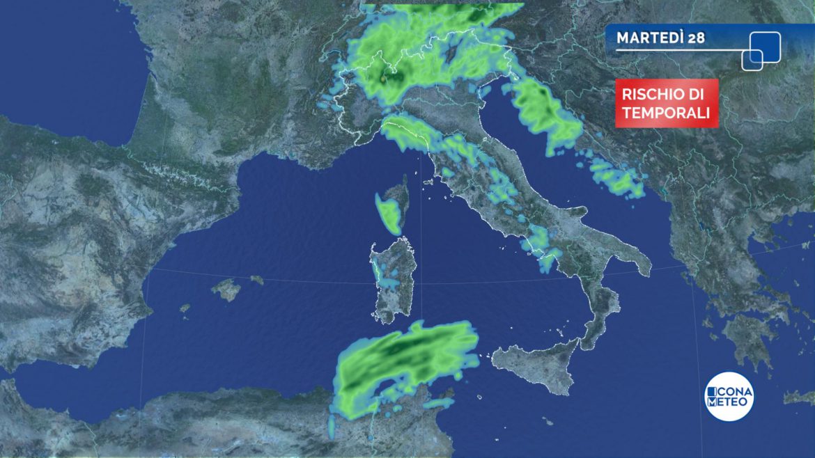 meteo piogge martedì