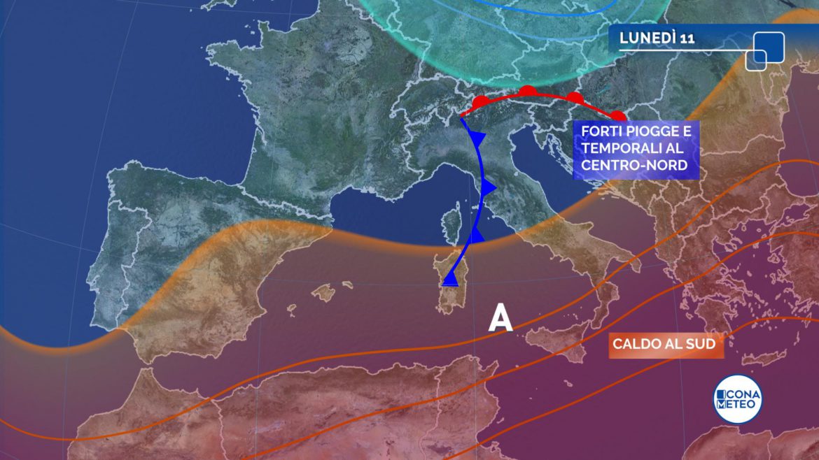 temperature maltempo meteo lunedì