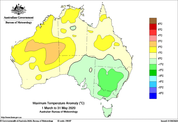 australia anomalia temperatura autunno