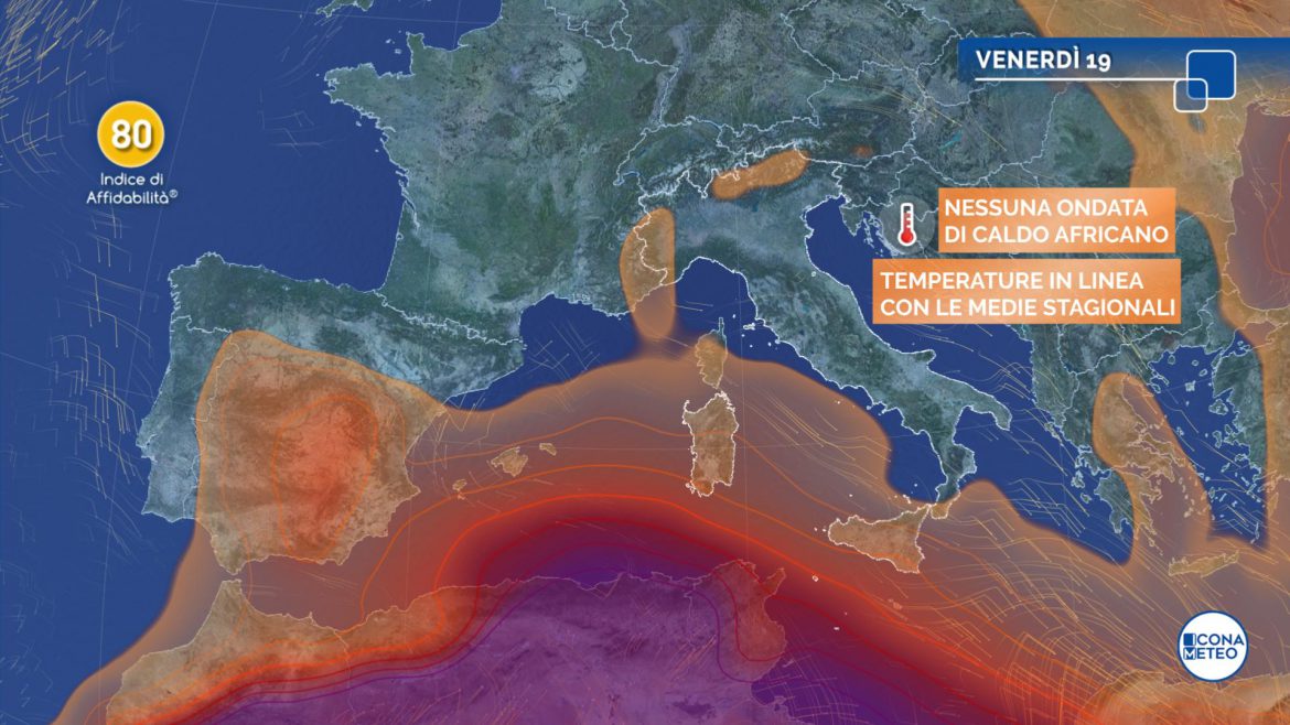 meteo estate caldo venerdì