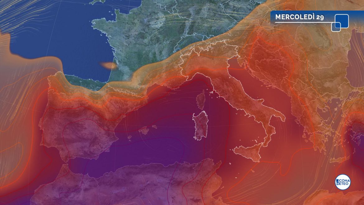 caldo mercoledì meteo