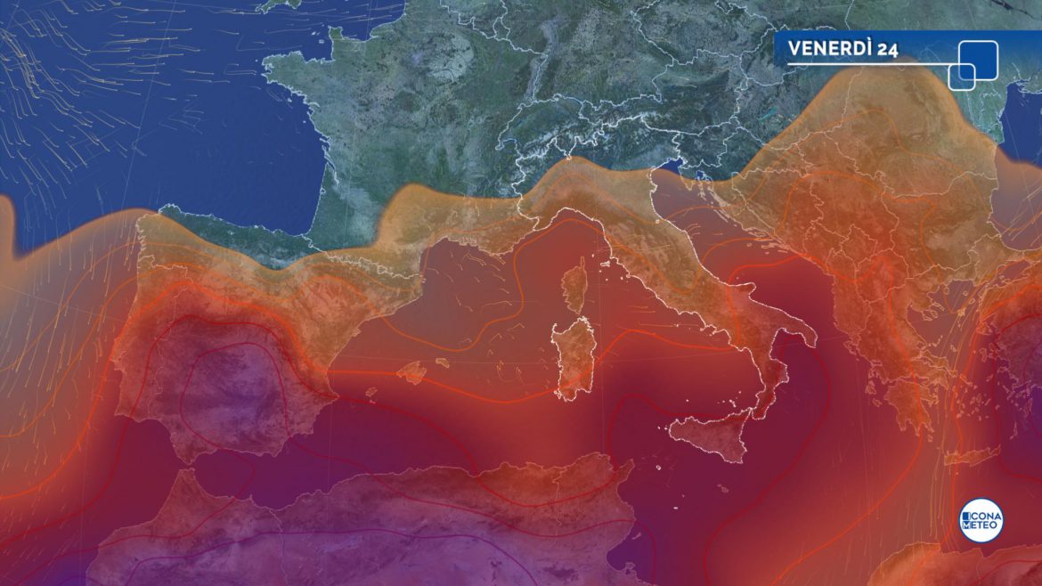 meteo venerdì caldo