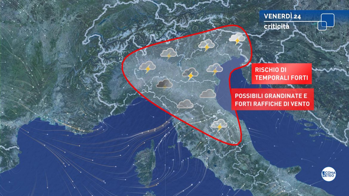 maltempo venerdì rischio temporali