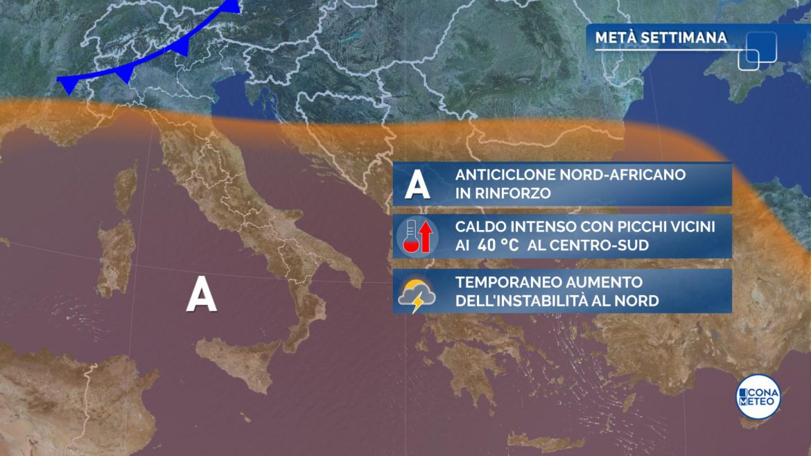 meteo caldo settimana