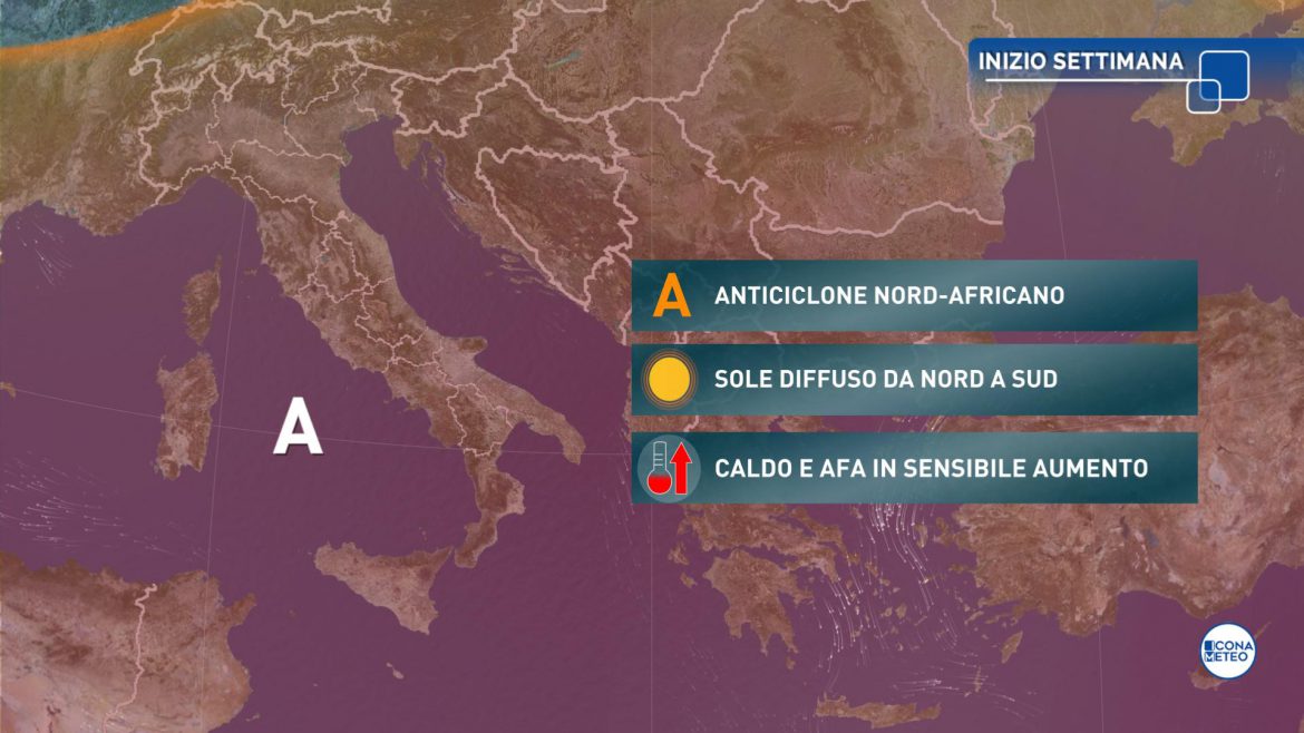 meteo caldo settimana