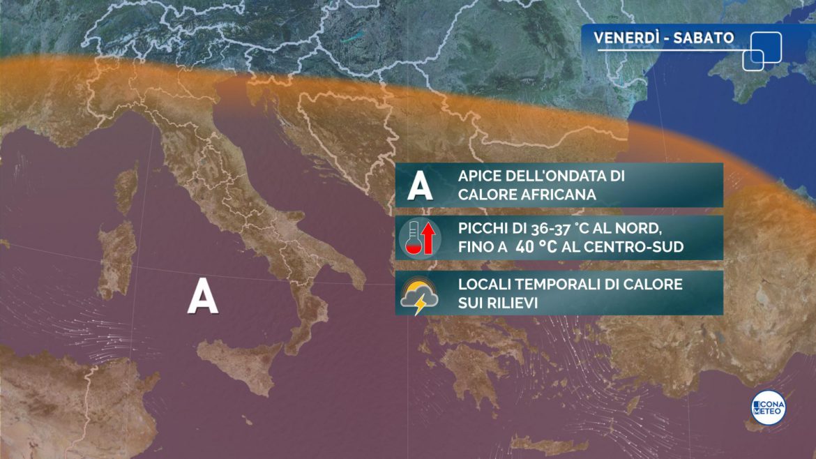 meteo agosto weekend caldo