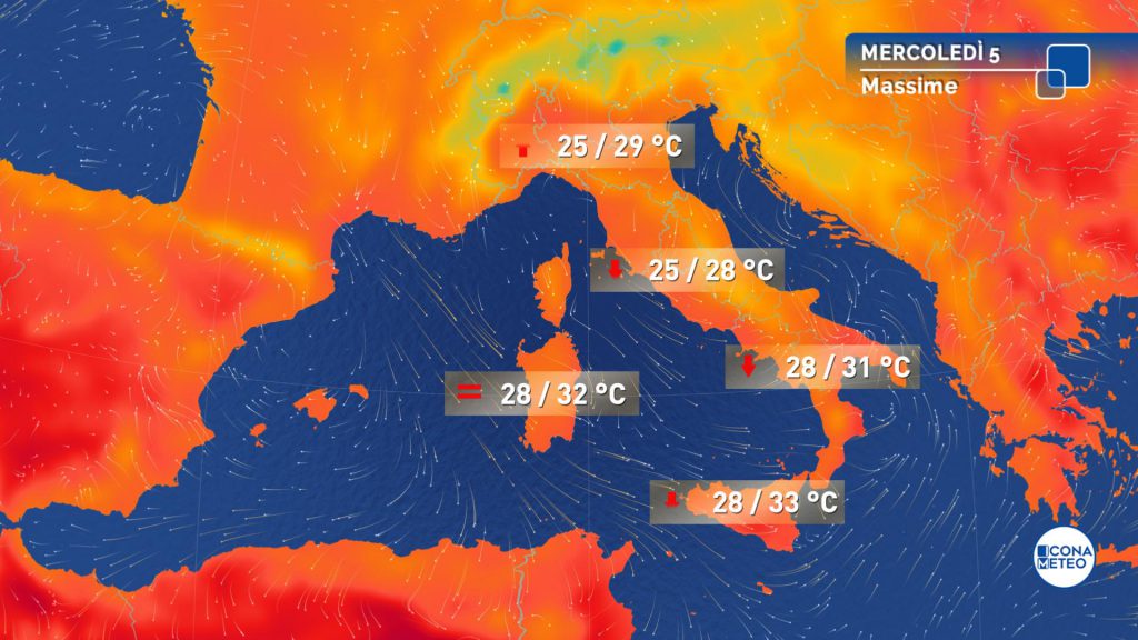 Nel weekend nuovo aumento delle temperature
