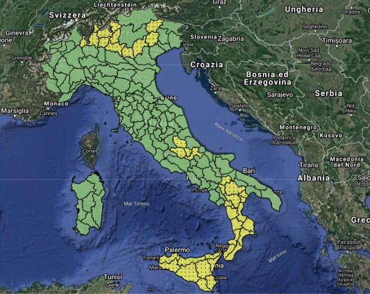 meteo allerta martedì