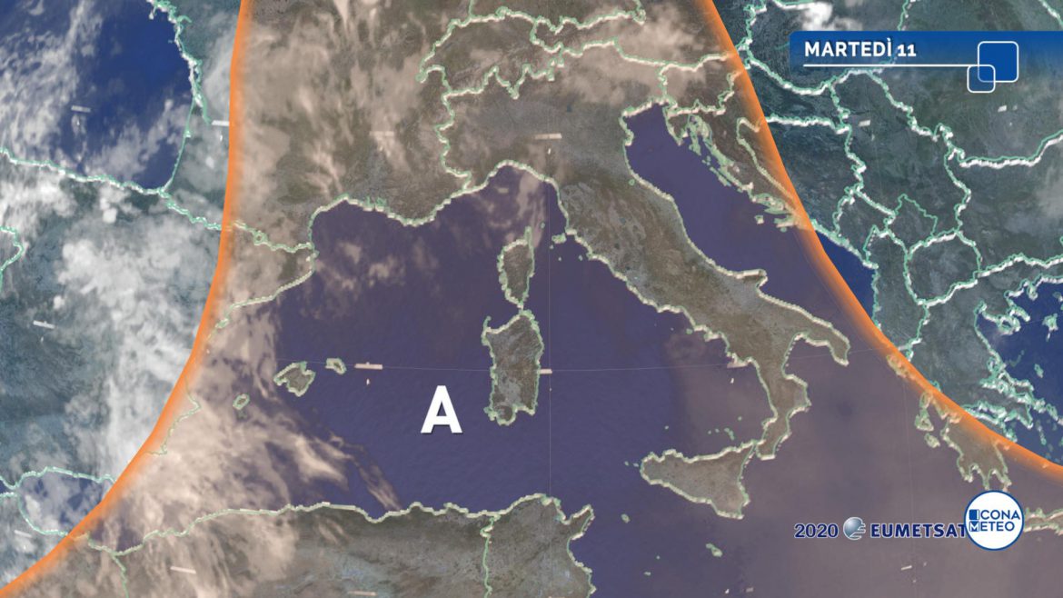 meteo caldo martedì 11