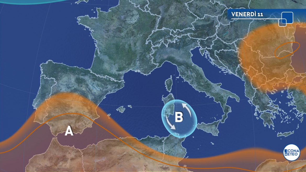 meteo venerdì