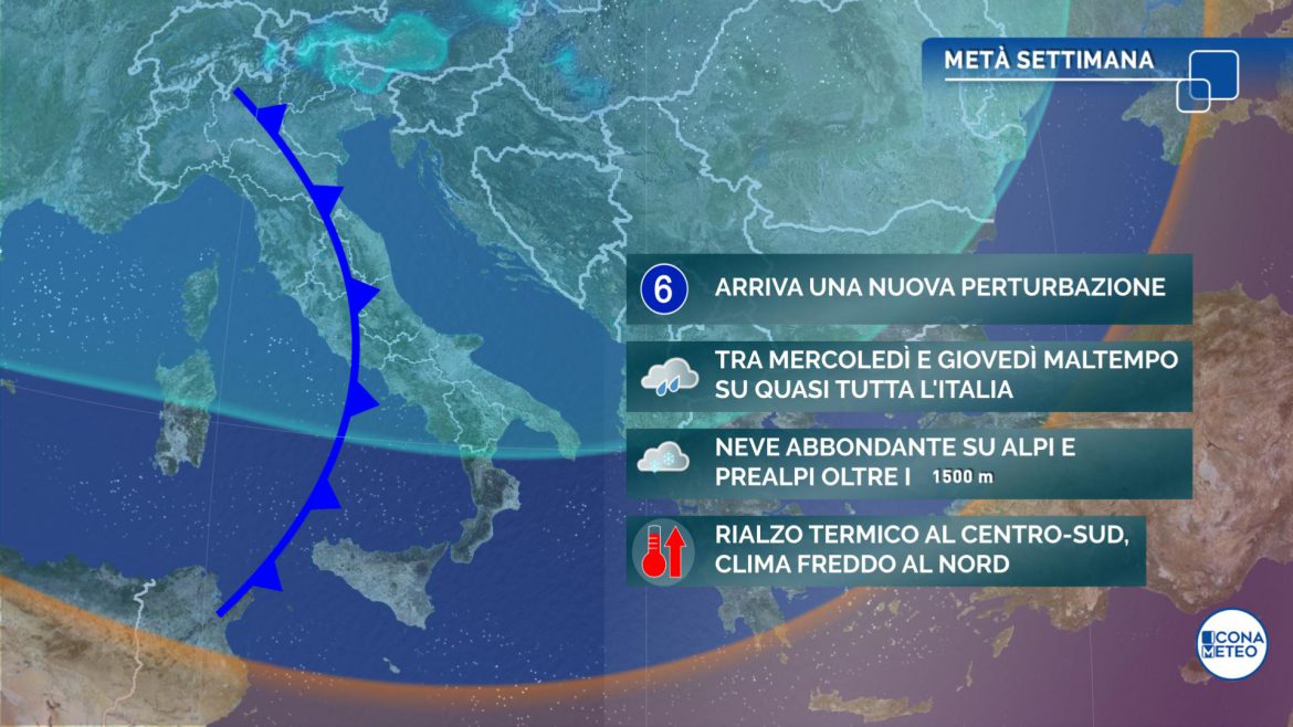 meteo metà settimana
