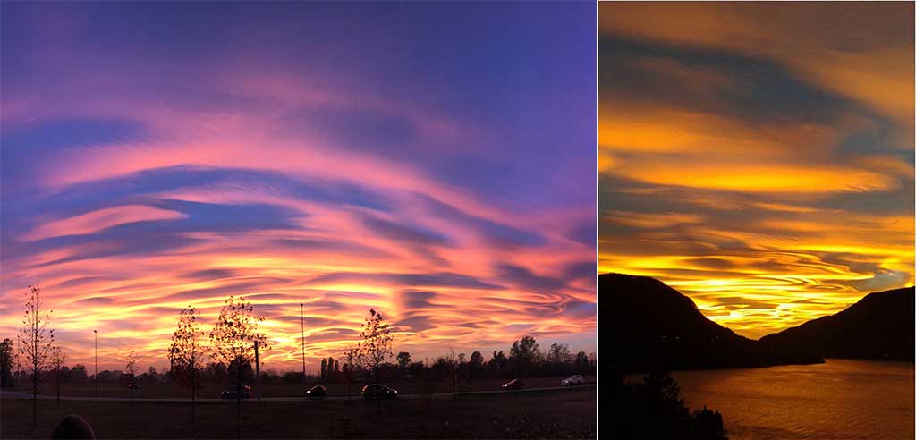 tramonto nubi lenticolari