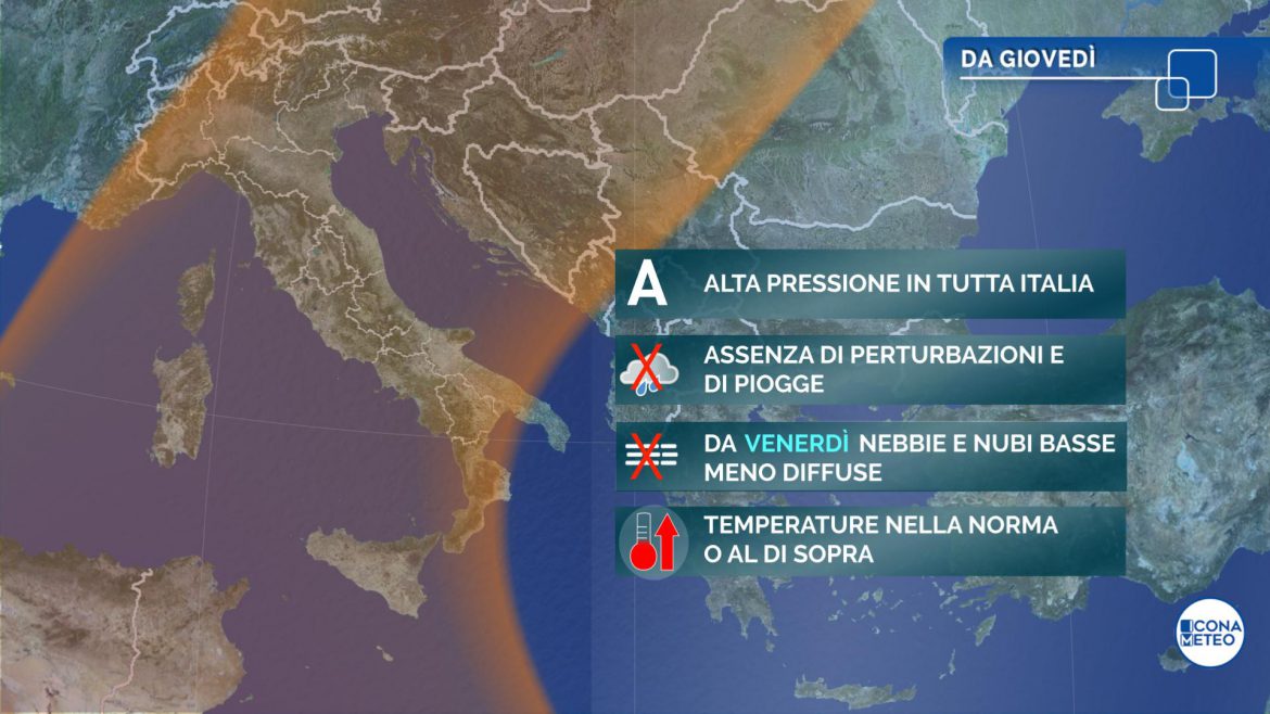 meteo giovedì venerdì