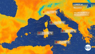 Photo of TEMPO IN PEGGIORAMENTO: domani PIOGGE e CALO DELLE TEMPERATURE