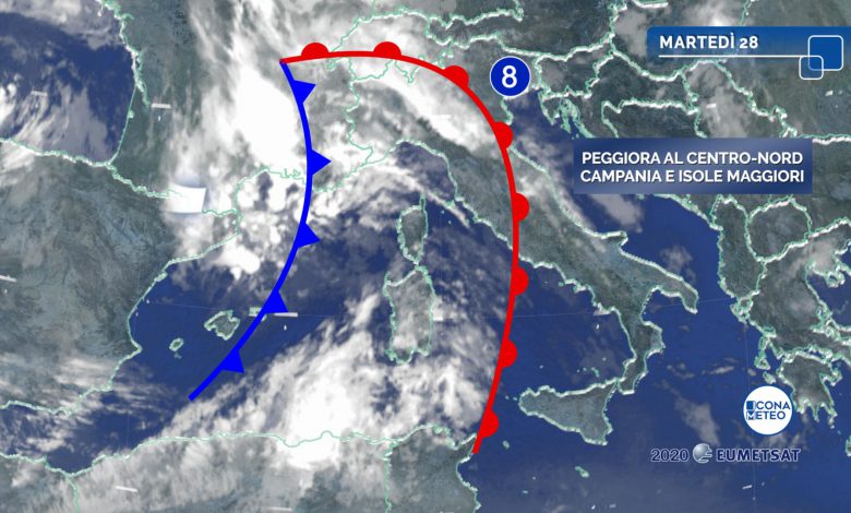 meteo maltempo satellite martedì