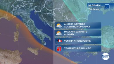 Photo of Da giovedì TEMPO IN MIGLIORAMENTO