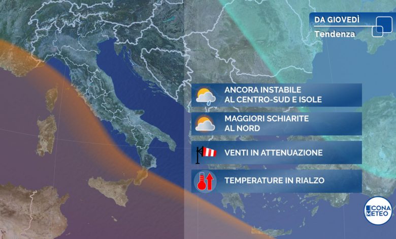 Da giovedì tempo in miglioramento