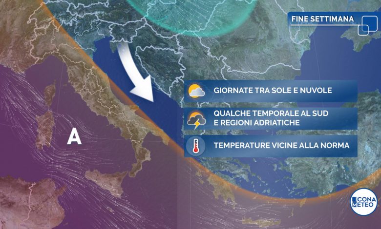 Weekend ventoso: piogge sul versante orientale