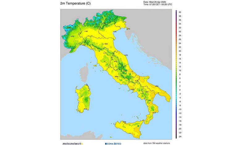 maltempo temperature mercoledì