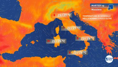 Photo of TEMPERATURE in calo al Centro-Sud: atteso uno SBALZO di diversi gradi