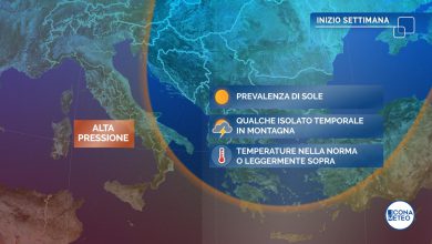 Photo of Meteo, a inizio settimana ALTA PRESSIONE con poche note INSTABILI