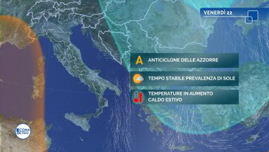 Photo of Arriva l’ANTICICLONE DELLE AZZORRE: oggi STABILE e più CALDO