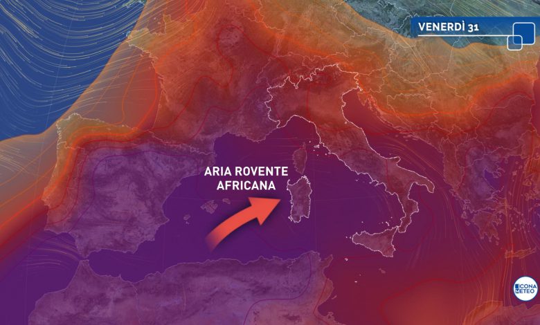 caldo venerdì meteo