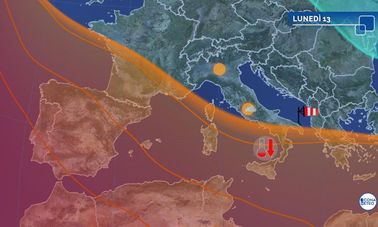 meteo lunedì caldo