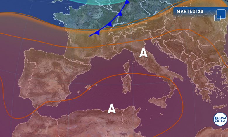 meteo caldo martedì