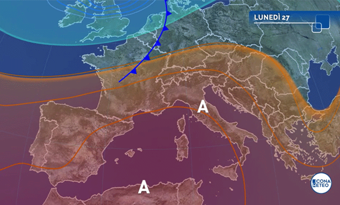 meteo lunedì