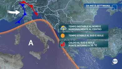 Photo of A metà settimana tornano INSTABILITÀ e rischio TEMPORALI: la situazione