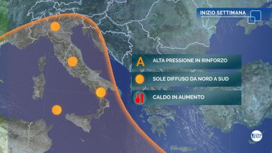 Photo of Inizio di settimana con CALDO in rinforzo e TEMPO STABILE: le previsioni