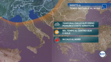 Photo of Sabato TEMPORALI al Nord e MOLTO CALDO al Centro-Sud: la situazione