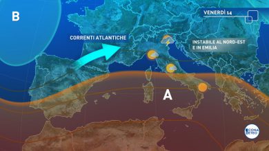 Photo of CALDO INTENSO e FORTI TEMPORALI: vigilia di FERRAGOSTO con grandi contrasti