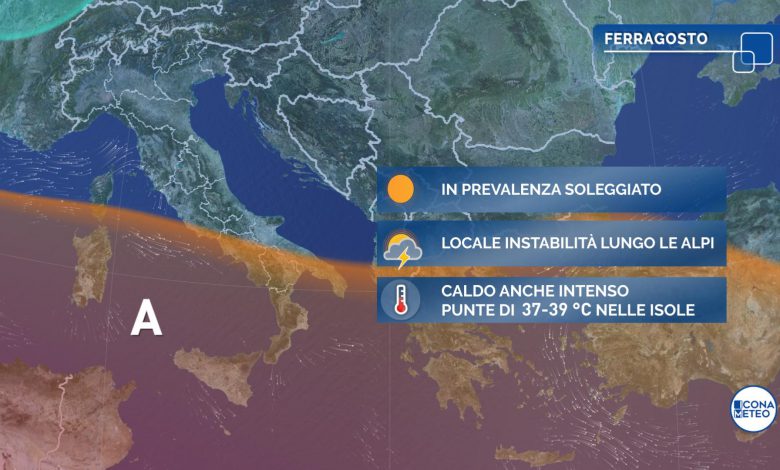 Ferragosto con caldo intenso al Sud e Isole