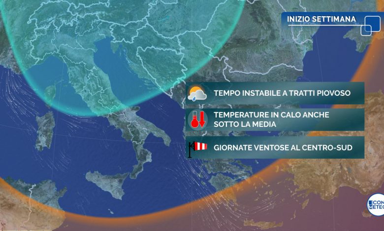 La prossima settimana temperature sotto le medie