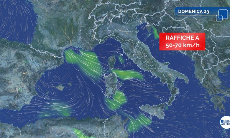 meteo martedì vento