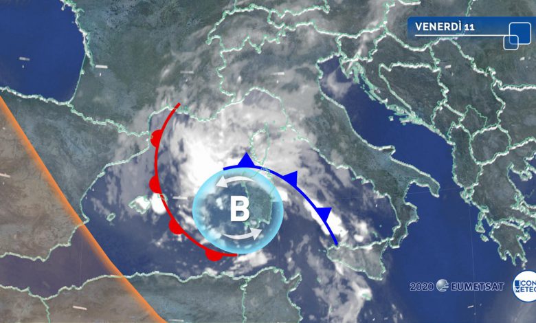 meteo vortice ciclonico venerdì 11 settembre