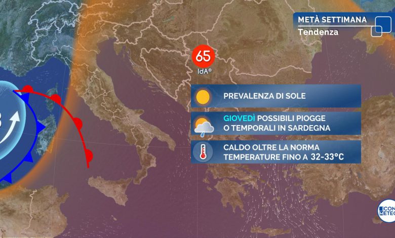 meteo metà settimana