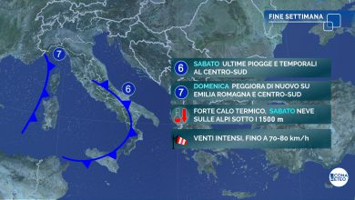 Photo of WEEKEND tra PIOGGE, TEMPORALI, neve e CROLLO TERMICO