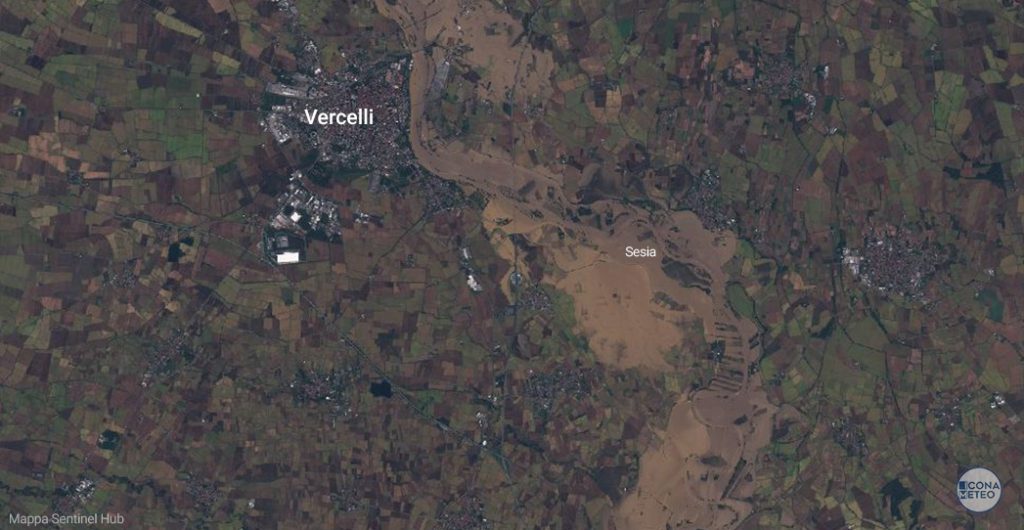 Esondazione del Sesia sotto Vercelli