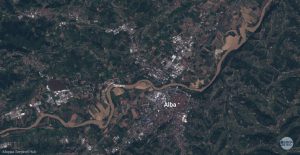 Il Tanaro in piena ad Alba