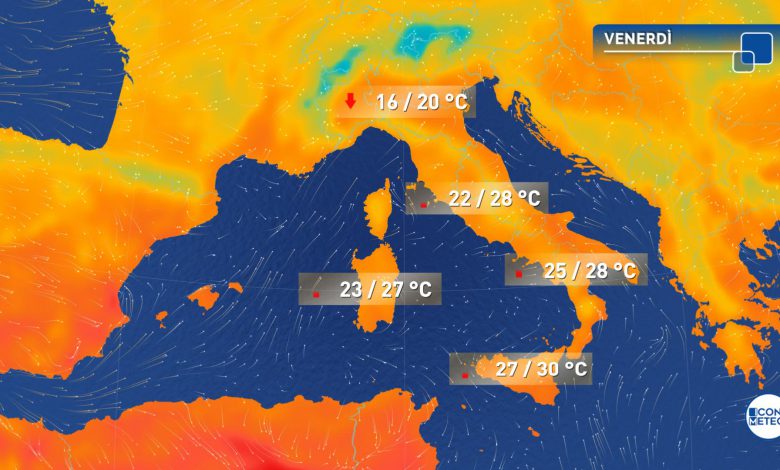Caldo estivo al Sud e in Sicilia per lo Scirocco