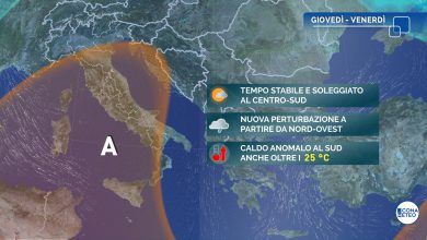 Photo of In arrivo CALDO ANOMALO al SUD e sulle ISOLE: temperature oltre 25 gradi