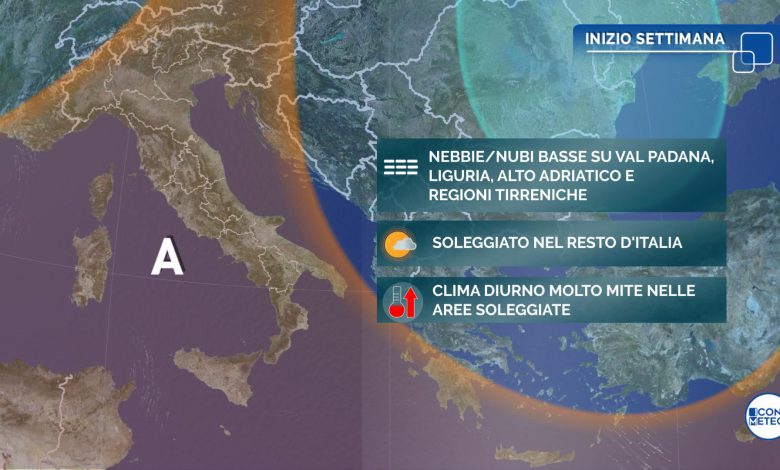Inizio di settimana sotto il segno dell'alta pressione