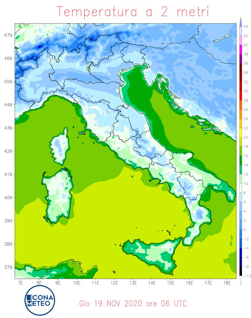 Temperature minime 19 novembre