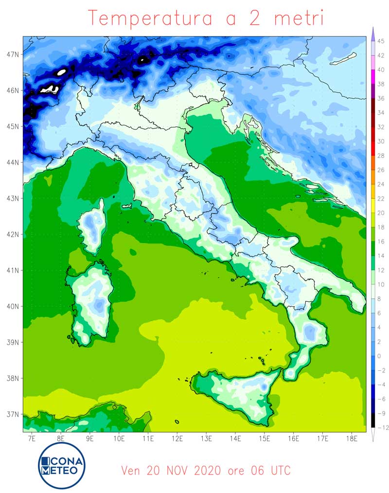 Temperature minime 20 novembre