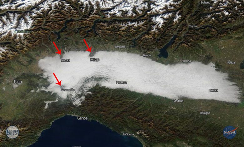 nebbia satellite isola di calore milano